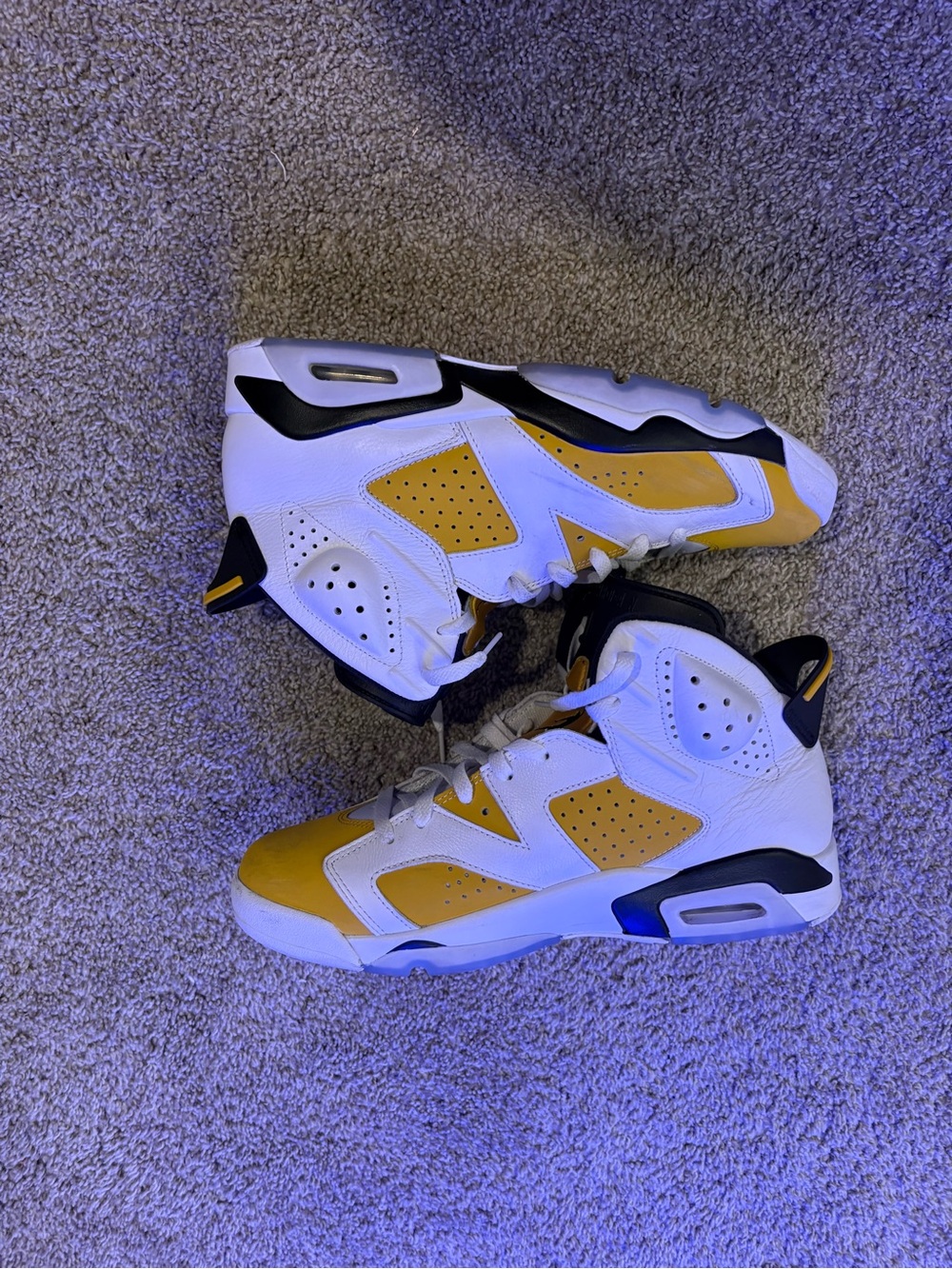 Men’s  White and Yellow High-Top Athletic Shoes